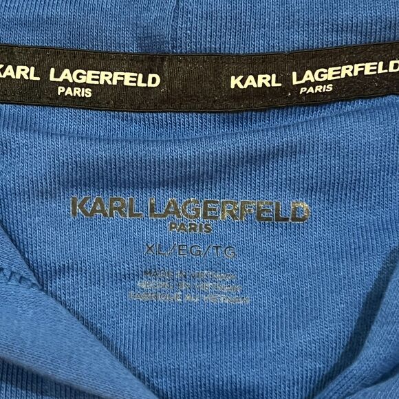 Karl Lagerfeld Paris Parisian Scene Blue Hoodie Sweatshirt - Women’s Size XL - Picture 5 of 8